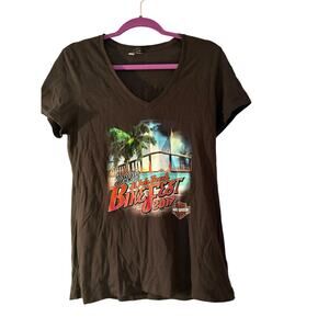 St. Pete Beach Harley Davidson Bikefest 2017 Womans V-neck Black T-Shirt Biker